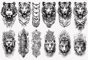 ancient Tiger forearm  sleeve tattoo idea