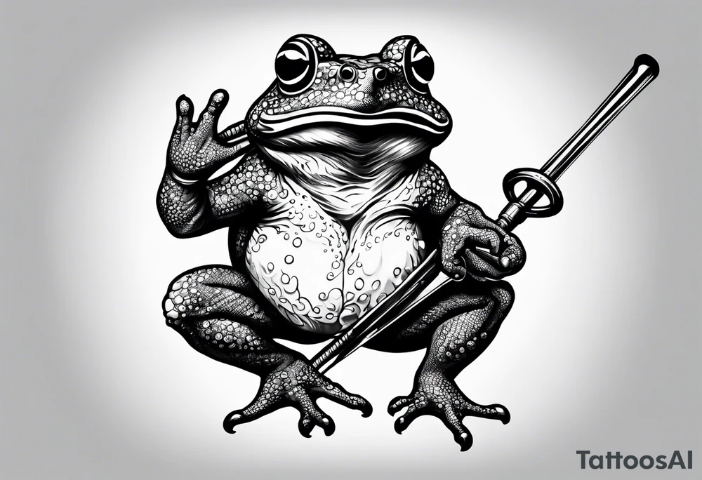 Toad with nunchaku tattoo idea