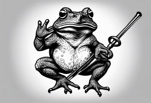 Toad with nunchaku tattoo idea