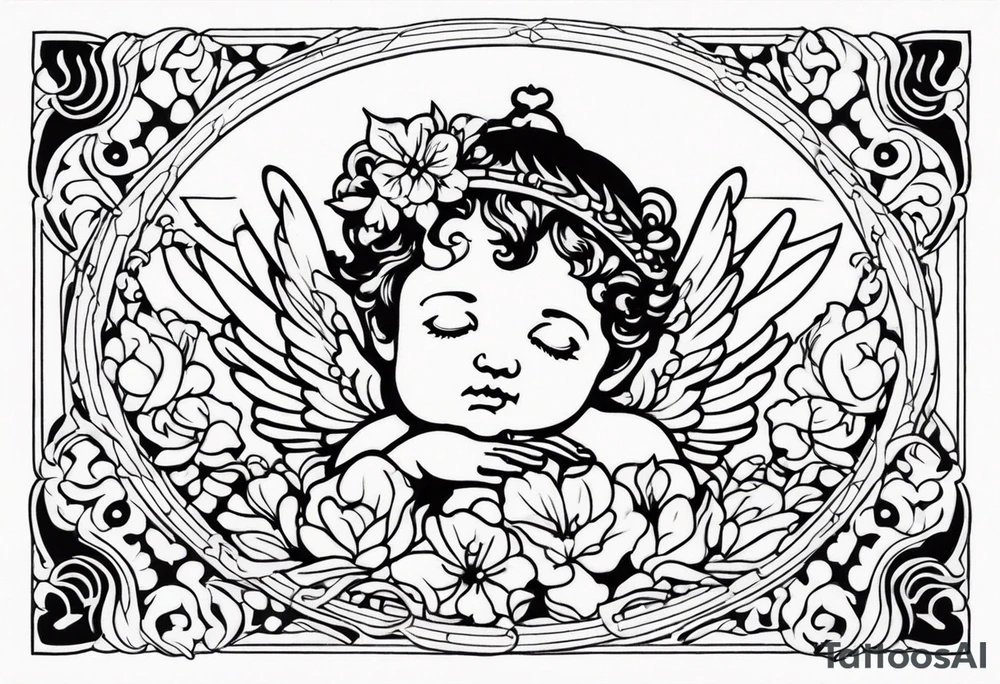 one putti praying tattoo idea
