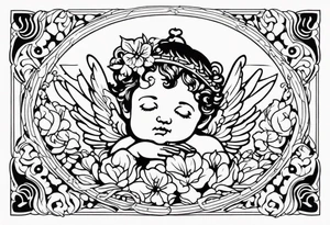 one putti praying tattoo idea