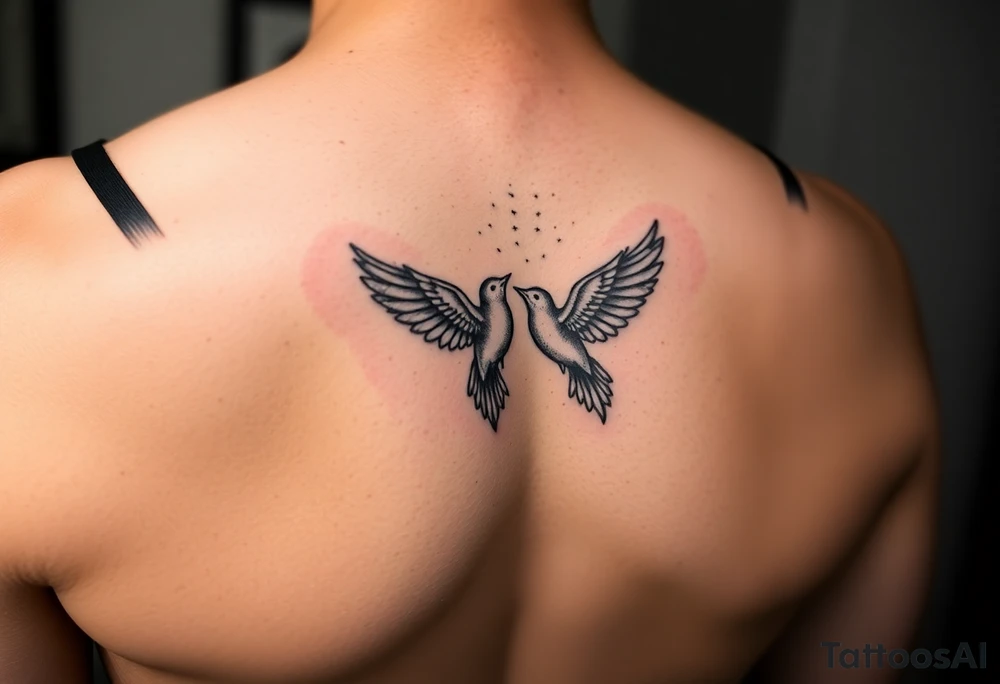 2 birds flying together tattoo idea