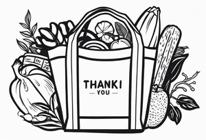 Thank you grocery bag tattoo idea