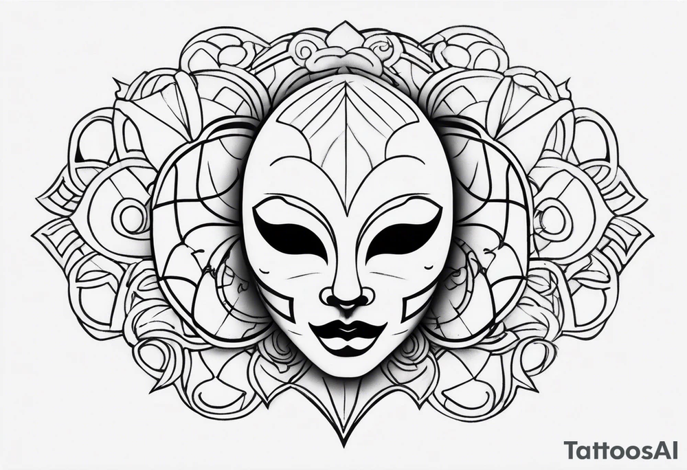 Vintage Halloween Mask tattoo idea