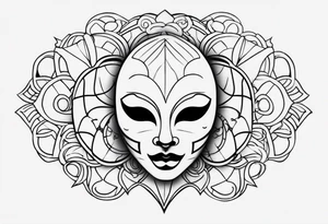 Vintage Halloween Mask tattoo idea