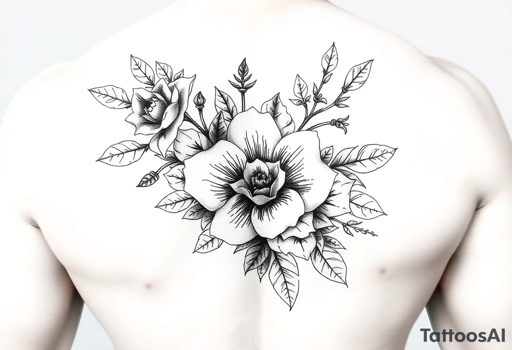 Floral tattoo for a rebel tattoo idea