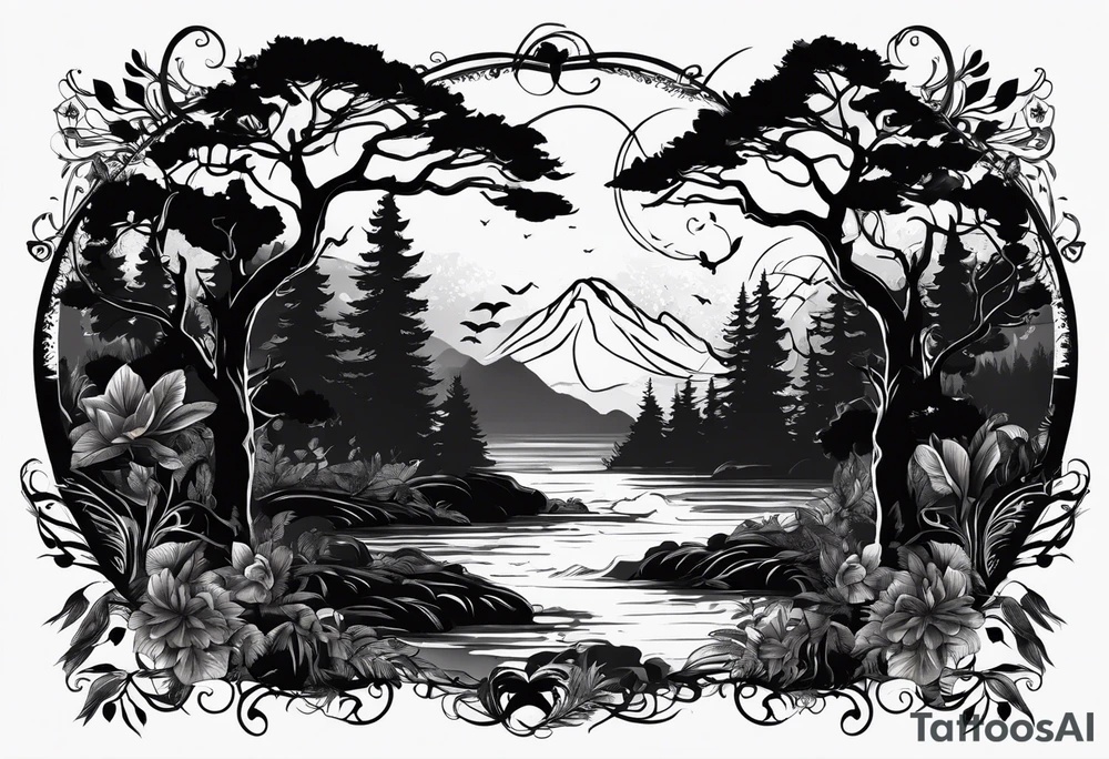Bäume silhouette tattoo idea