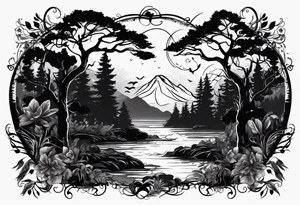 Bäume silhouette tattoo idea