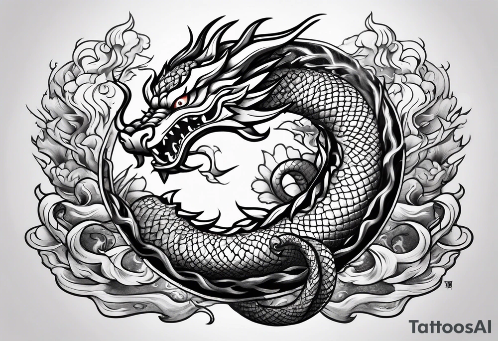 Shenron Americana style tattoo less details tattoo idea