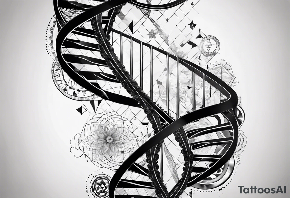 DNA helix made from cards tattoo idea
