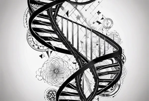 DNA helix made from cards tattoo idea