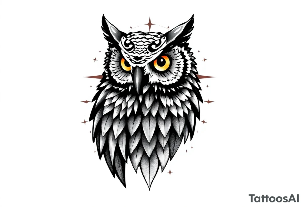 Geometric owl tattoo idea