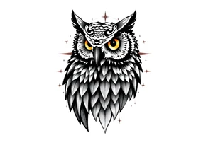 Geometric owl tattoo idea