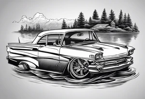 Fishing, race cars tattoo idea