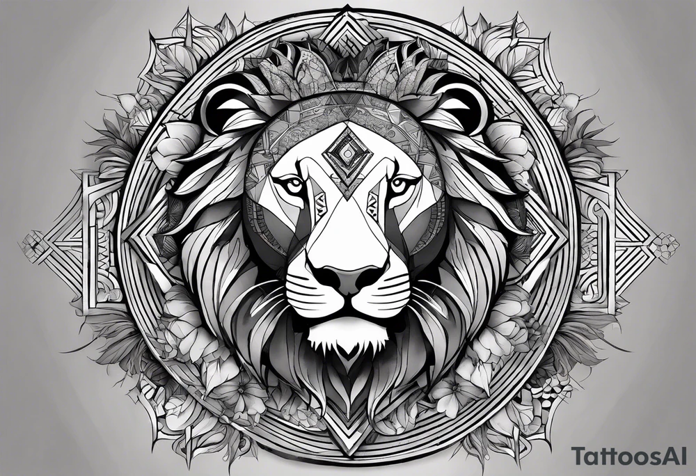 Very asymmetrical, +geometric pattern, with realistic full moon, with hippo face surround with lion fur,+tribal, +geometric, +inkart , +blackwork, +grey scale, + sketch
with wintersweet flower bud, +inkart touch, +for men, detailed , combined favourite , tattoo idea