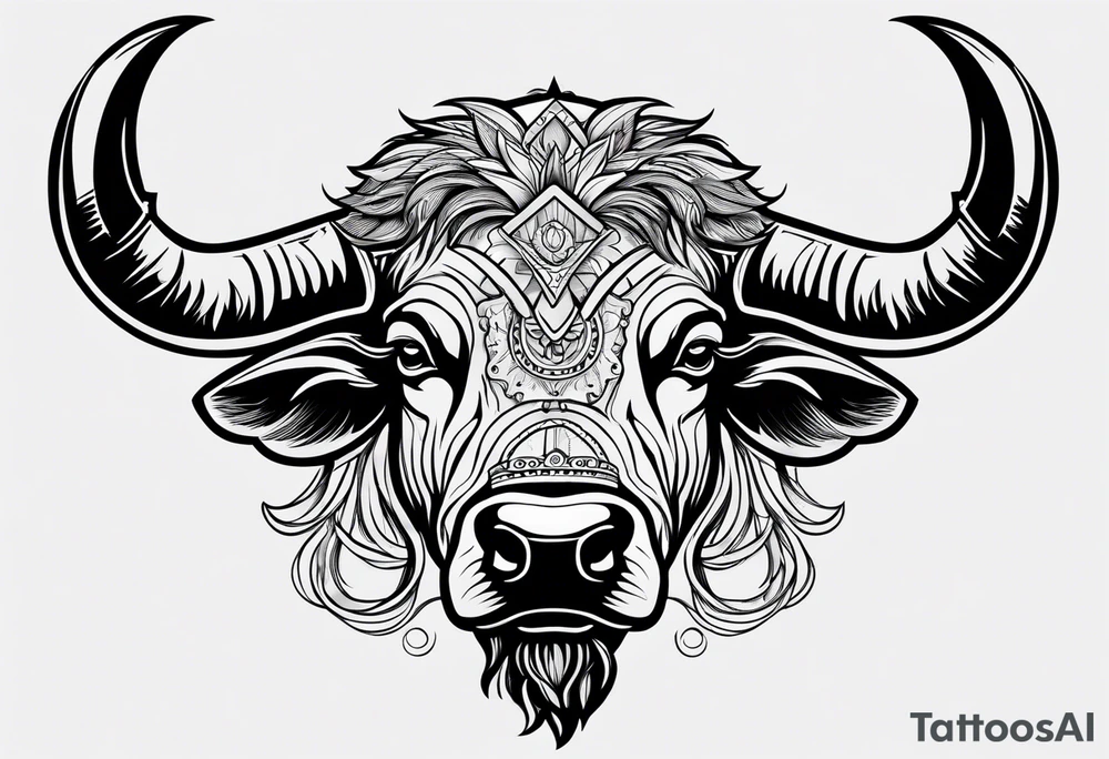 Bison head outline tattoo idea