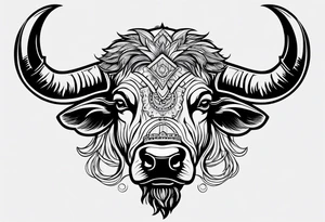 Bison head outline tattoo idea