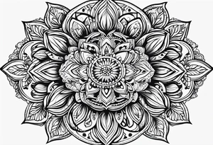 Mirrored style. Mexican flower mandala design tattoo idea