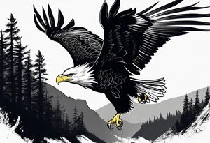 several eagles in flight silhouette without other imagery, only the eagles adding 40:31 somewhere tattoo idea
