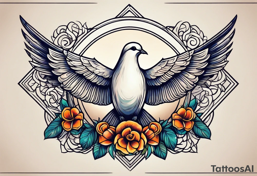 vintage dove traditional tattoo tattoo idea