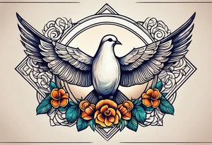 vintage dove traditional tattoo tattoo idea