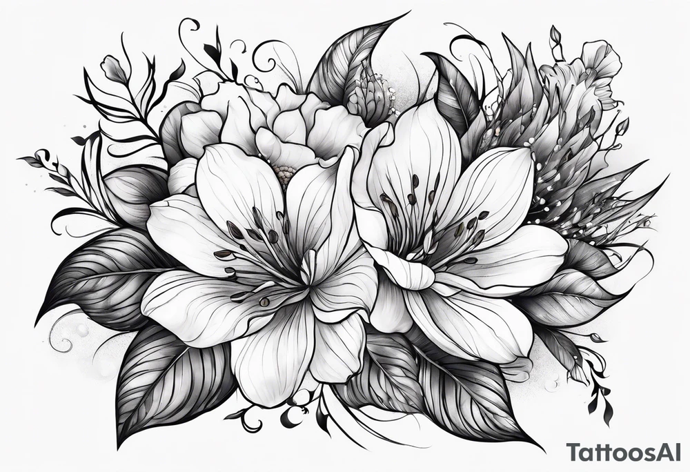 sea, flower tattoo idea
