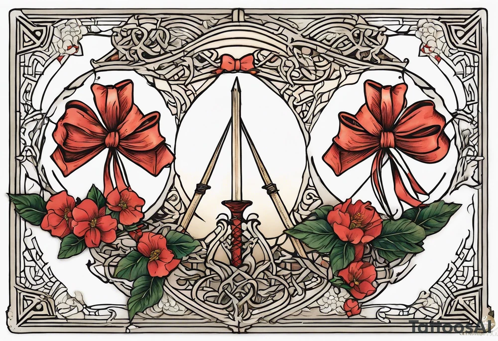 Three of bows wildwood tarot deck tattoo idea