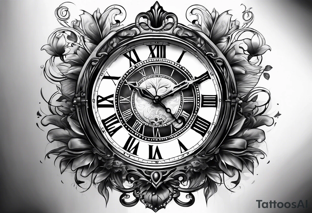 Time, money, clock, masculine tattoo idea