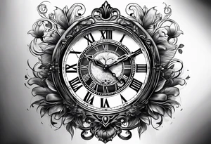 Time, money, clock, masculine tattoo idea