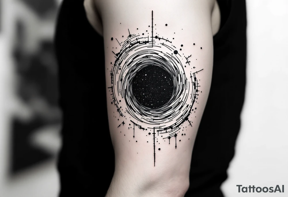 2 different universe's on each side of a black hole tattoo idea
