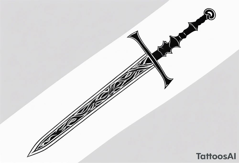 sword that transitions into the cross tattoo idea