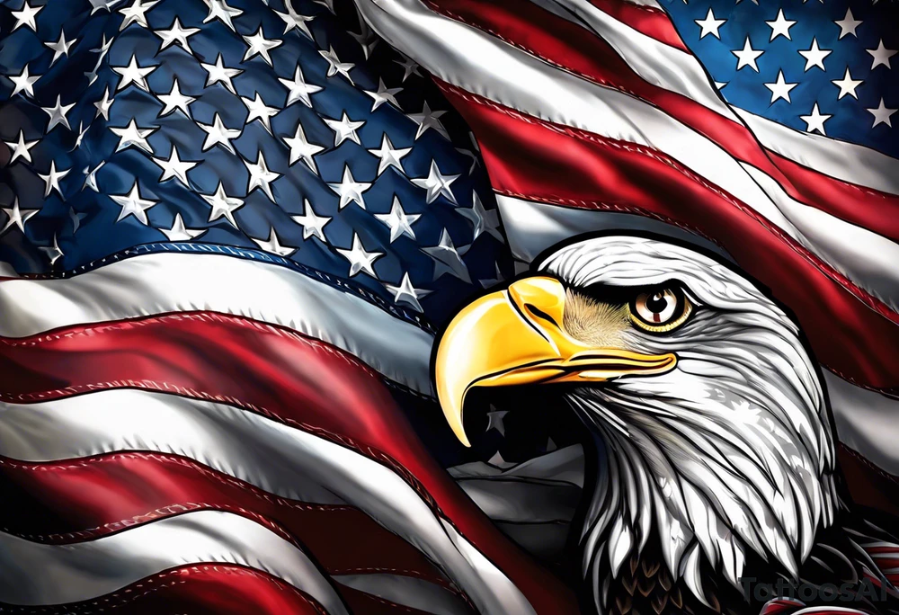 Make a tattoo an american flag that demonstrates the love and pride of my origins tattoo idea