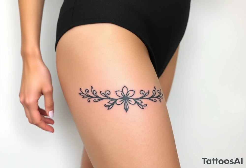 A negative space garter tattoo design tattoo idea