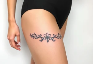 A negative space garter tattoo design tattoo idea