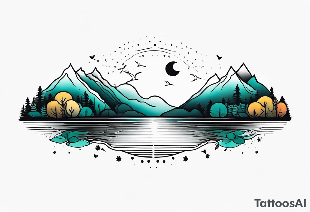 Horizontal tattoo inspired by nature that will go across thigh tattoo idea