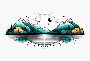 Horizontal tattoo inspired by nature that will go across thigh tattoo idea