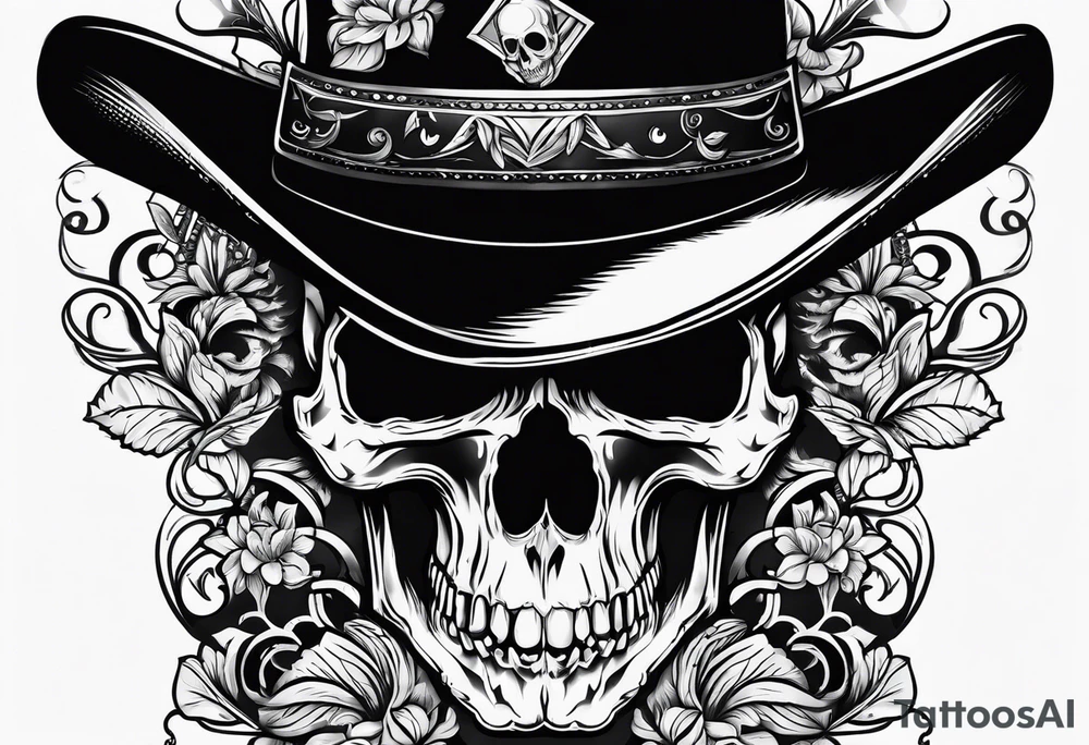 cowboy skull tattoo idea