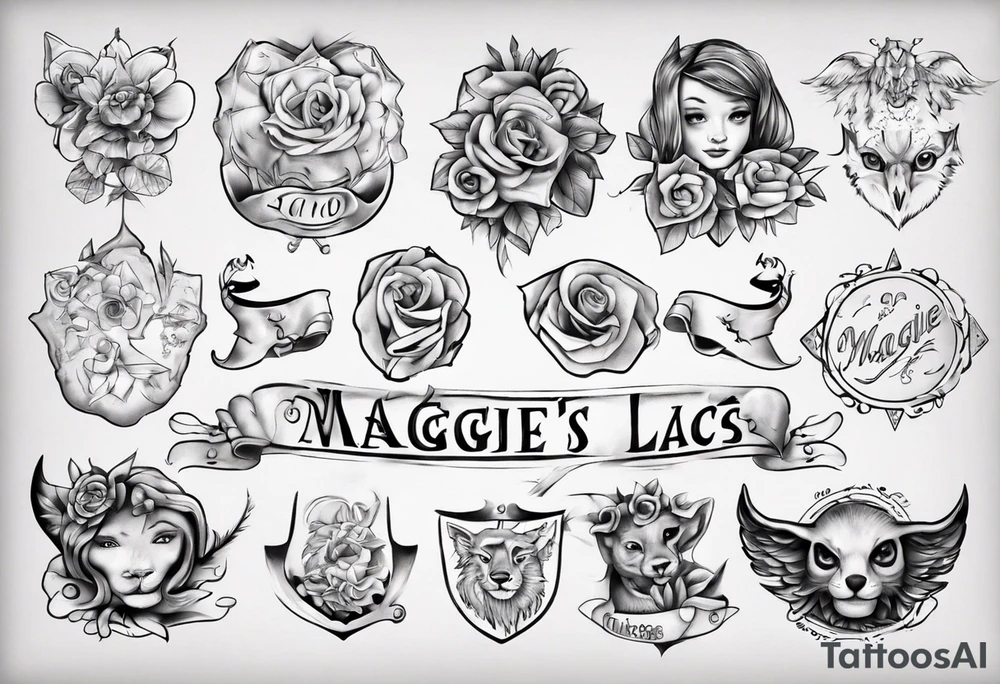 My children's names Maggie and Lucas tattoo idea
