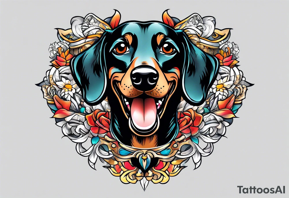 dachshund teeth tattoo idea