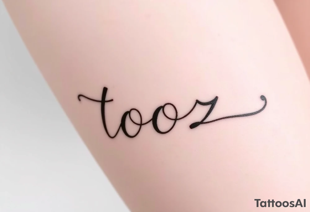 Tooz in cursive tattoo idea