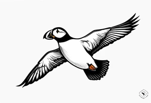 a flying puffin with black wings
 -  forarm Tattoo tattoo idea