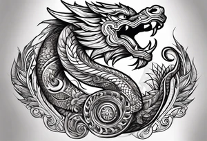 feathered serpent full body tattoo idea