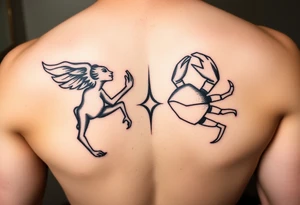 Combine A Gemini and cancer zodiac sign tattoo idea
