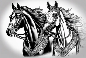 horse harness racing tattoo idea