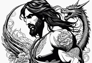 Jesus fighting a dragon tattoo idea