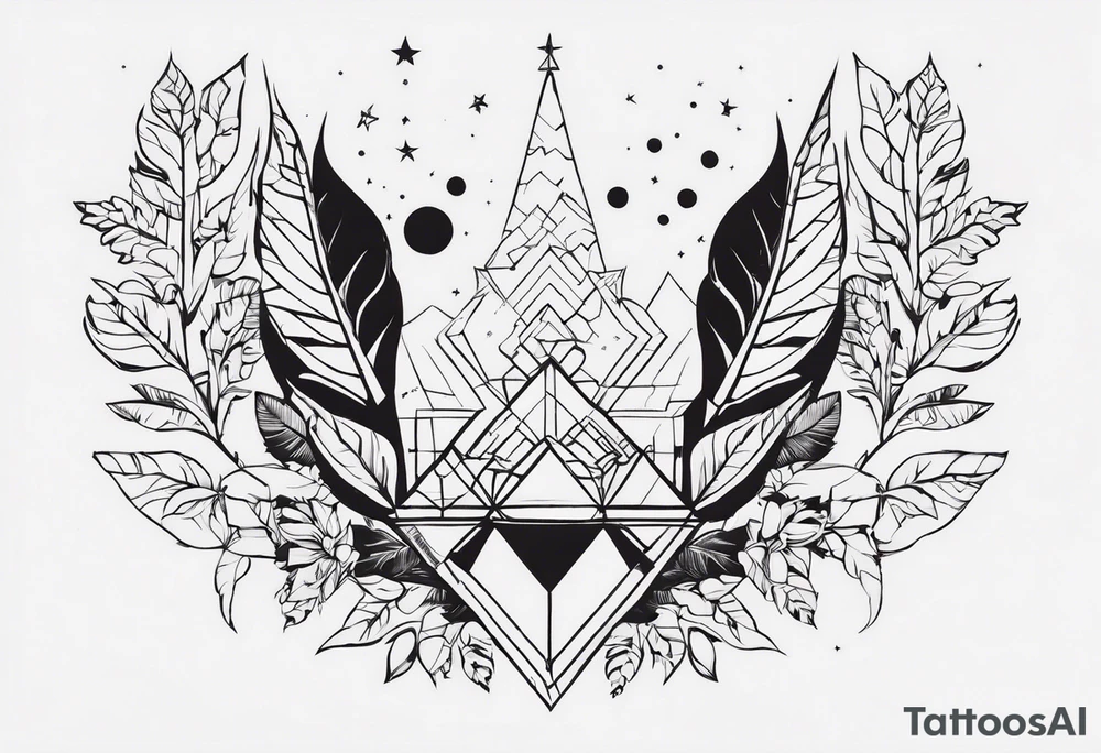 троянди в поєднанні з абстракцією tattoo idea