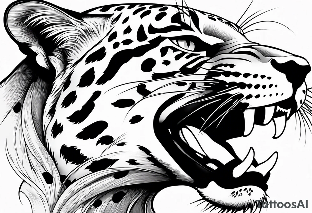 Side view of Jaguar tattoo idea