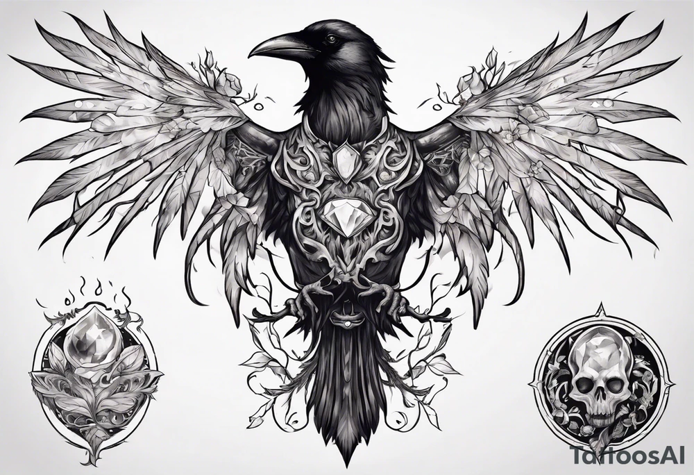 The Demon Raven Stolas, a Prince of Hell who is obsessed with gems, knowledge of astrology and poisonous plants. tattoo idea