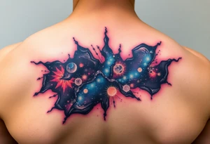 Beautiful and epic 3d milky way that appears to be coming out of the skin tattoo idea