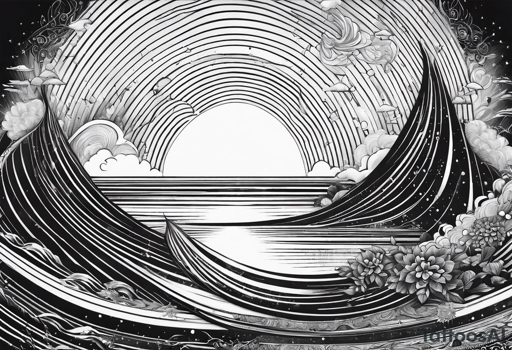 electromagnetic wave, diffraction phenomena, physics tattoo idea